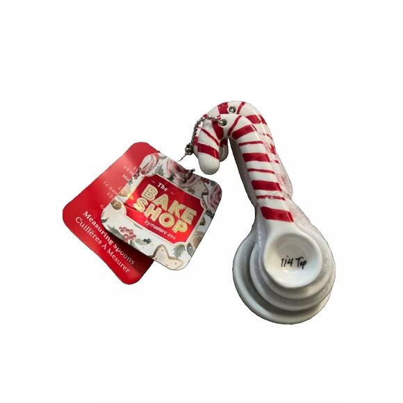 The BakeShop Candy Cane Measuring Spoons Holiday Kitchen NEW - Picture 9 of 10